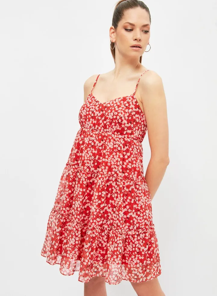 Pleated Skater Dress