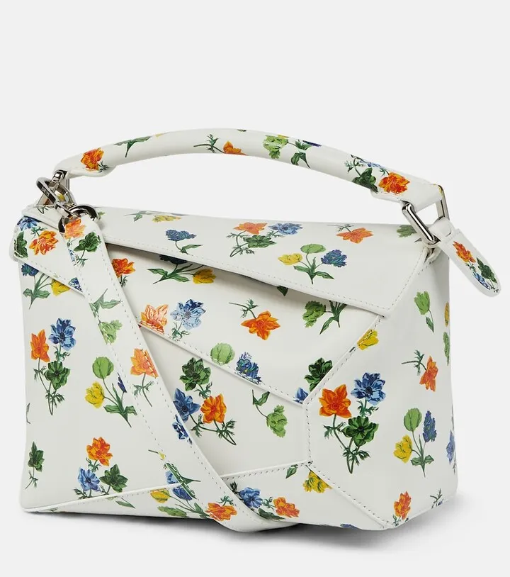 Puzzle Small floral leather shoulder bag