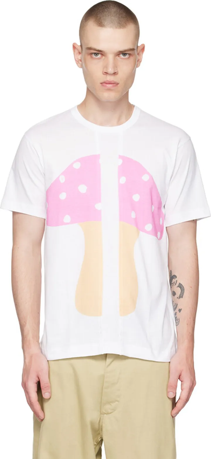 Comme des Garçons Shirt White Brett Westfall Edition Mushroom T-Shirt