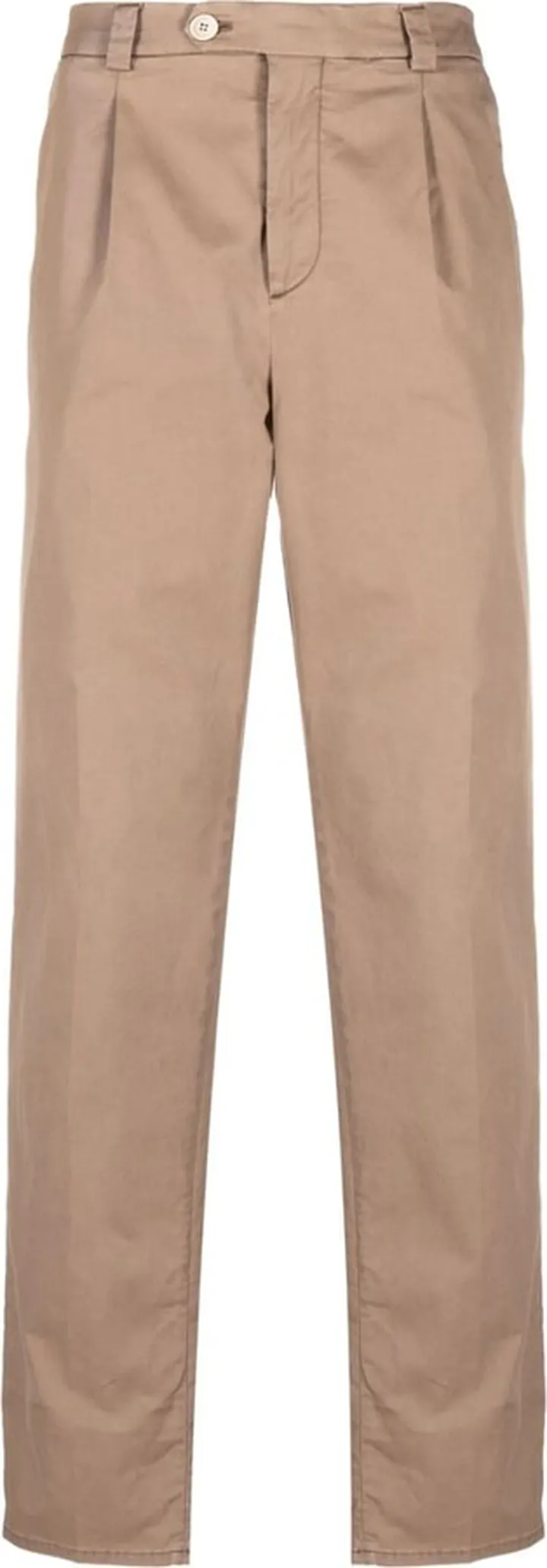 Pleat-Detail Straight-Leg Trousers