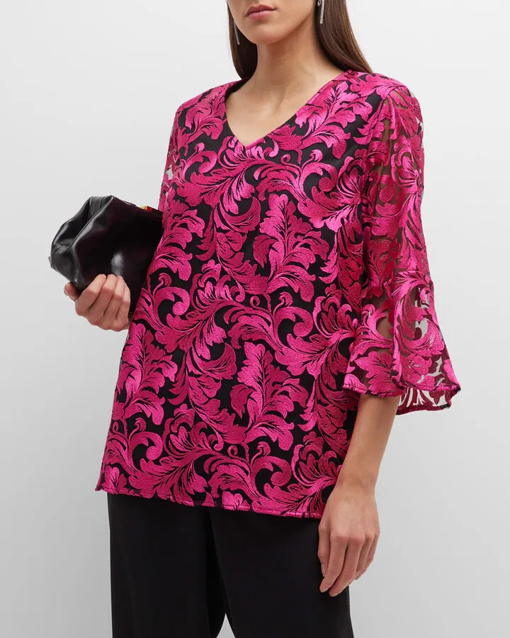 Bella Bell-Sleeve Soiree Lace Tunic