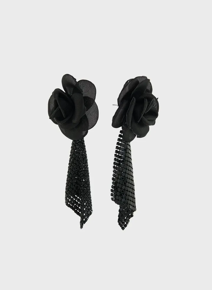 Floral Chain Drop Earrings