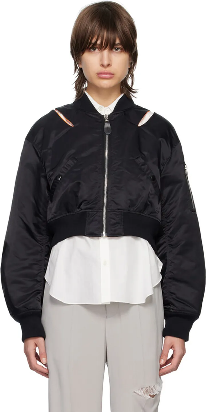 UNDERCOVER Black Knotted Bomber Jacket
