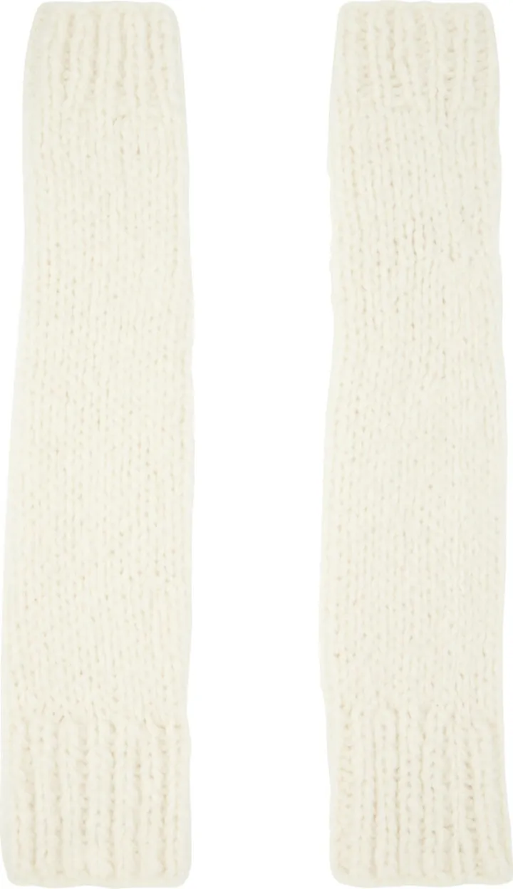 Gabriela Hearst Off-White Rib Arm Warmers