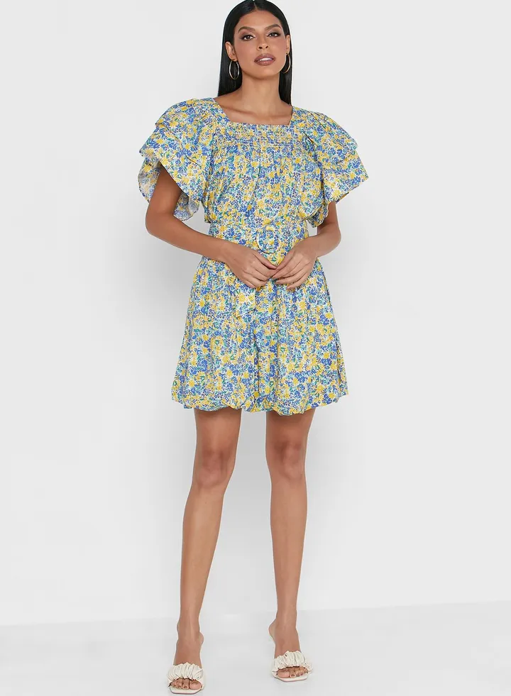 Floral Print Mini Skirt