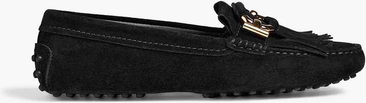 T-Ring fringed suede loafers