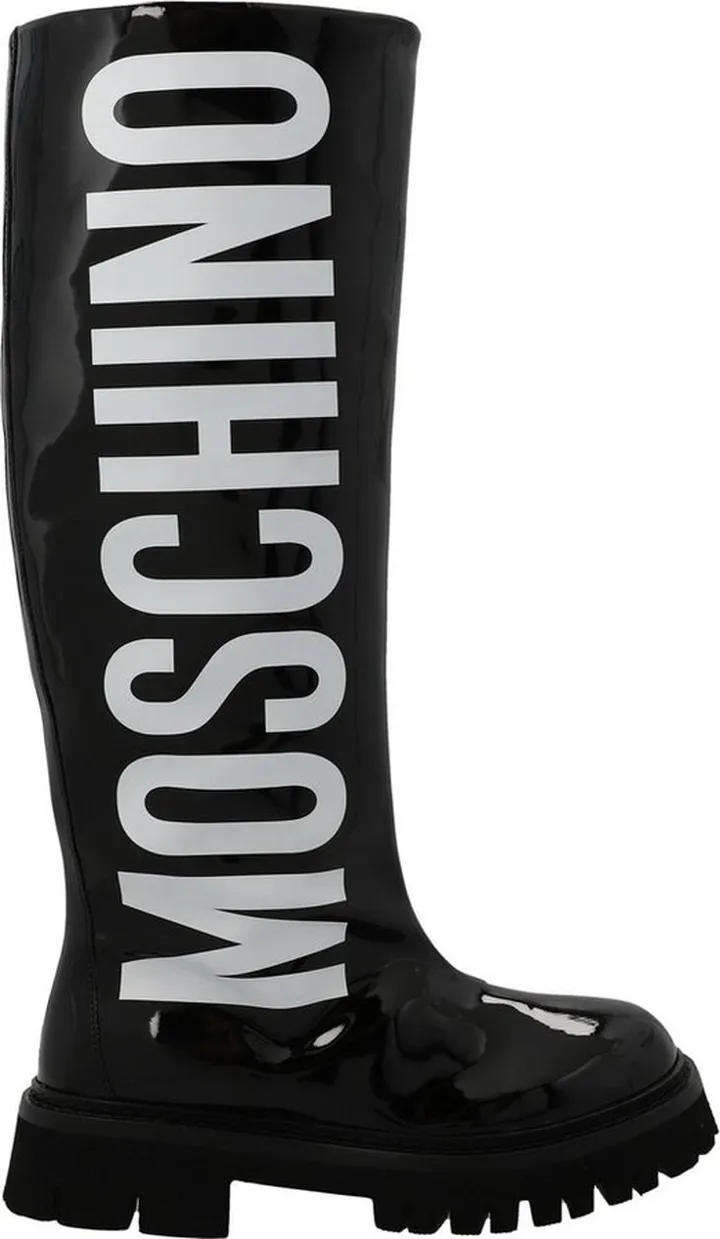 Moschino Logo-Printed Round-Toe Rain Boots