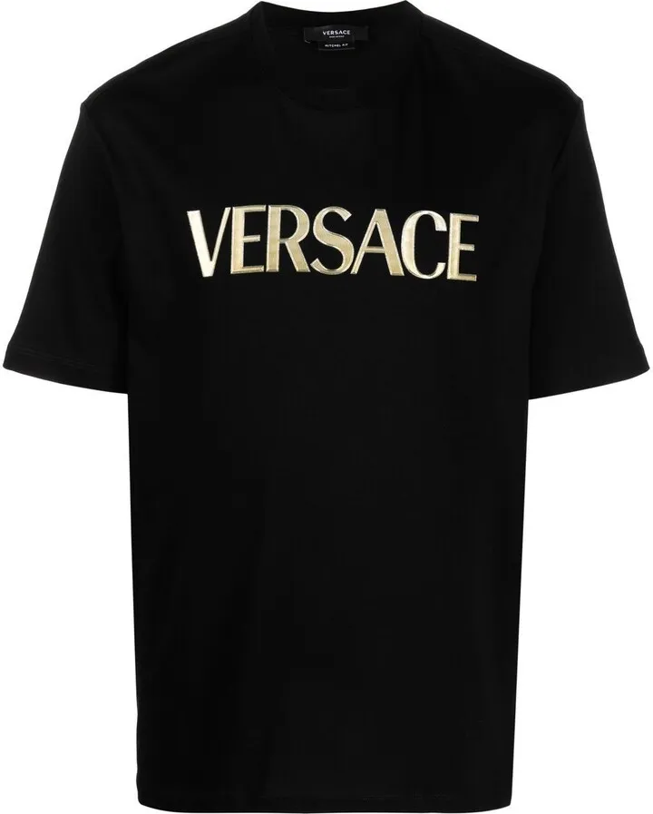 Black Logo Print Cotton T-Shirt