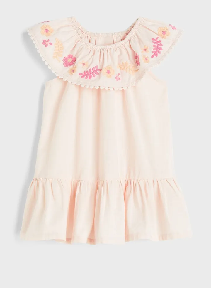 Kids Essential Flounce Trimmed Midi Dress
