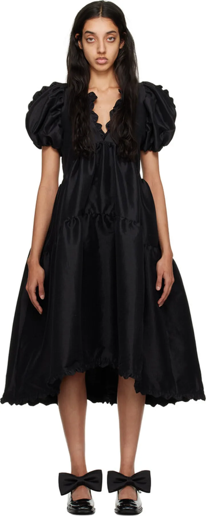 Kika Vargas Black Leana Midi Dress