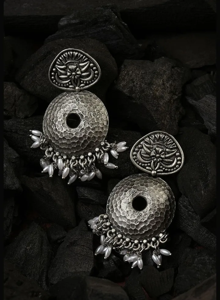 Silver Plated Designer Geometric Studs