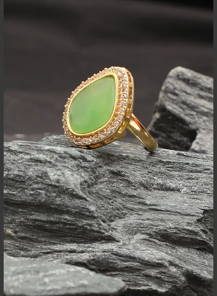 Gold Plated Designer Stone Ring