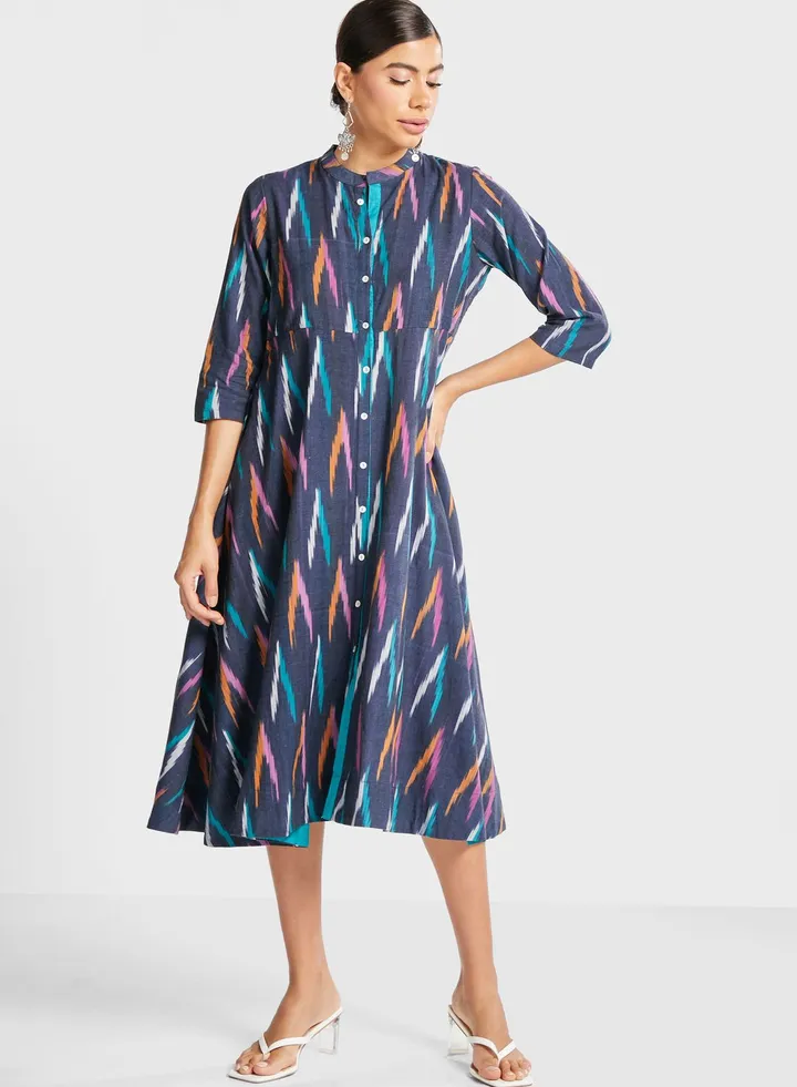 Printed Shirt Dress