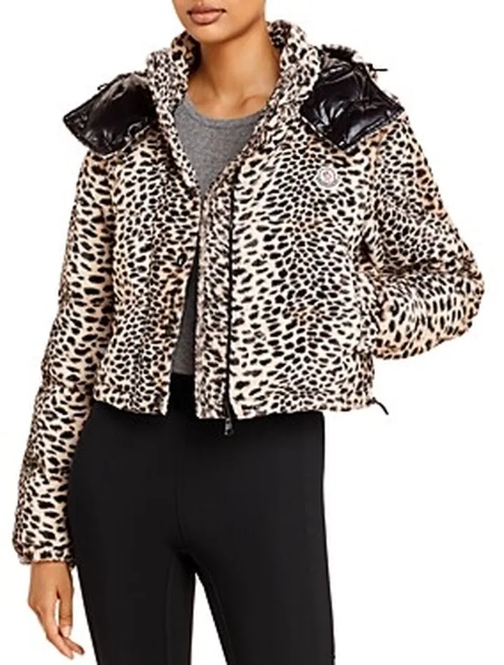 Moncler Avoine Faux Fur Cropped Puffer Jacket