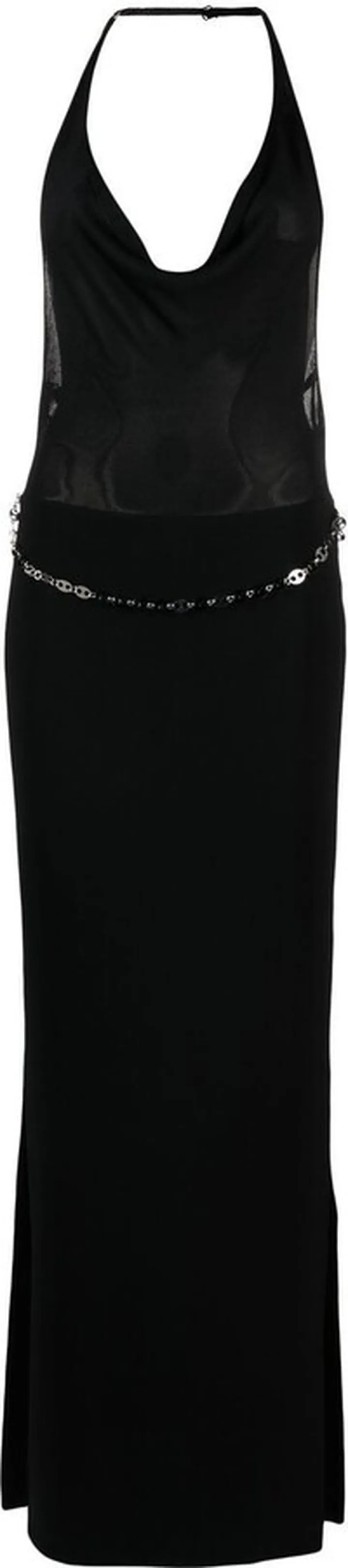 Excelle halterneck cowl-neck midi dress