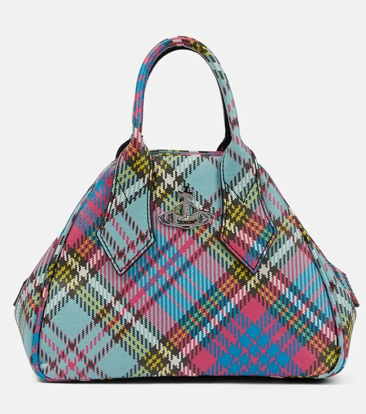 Yasmine Small checked shoulder bag