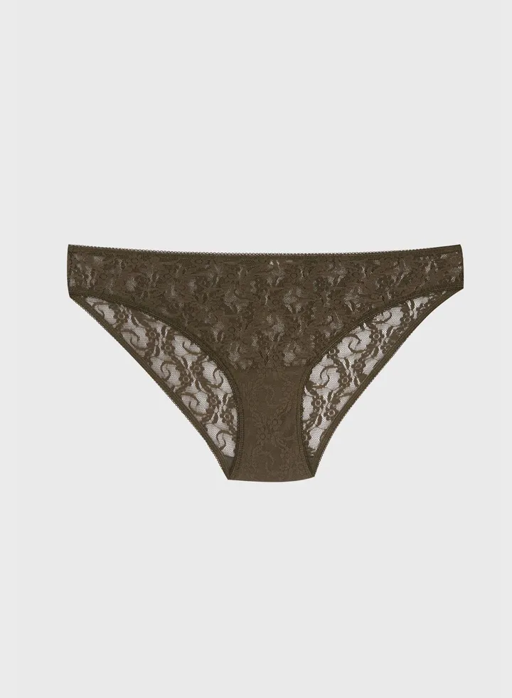 Lace High Leg Bikini Bottom
