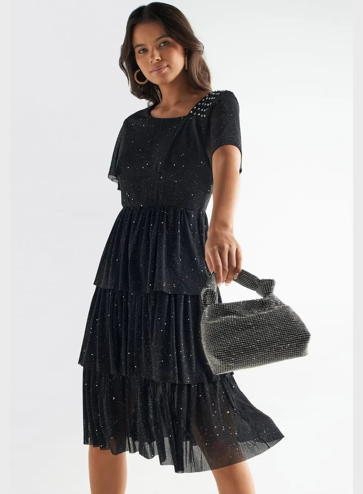 Embellished Frill Dress