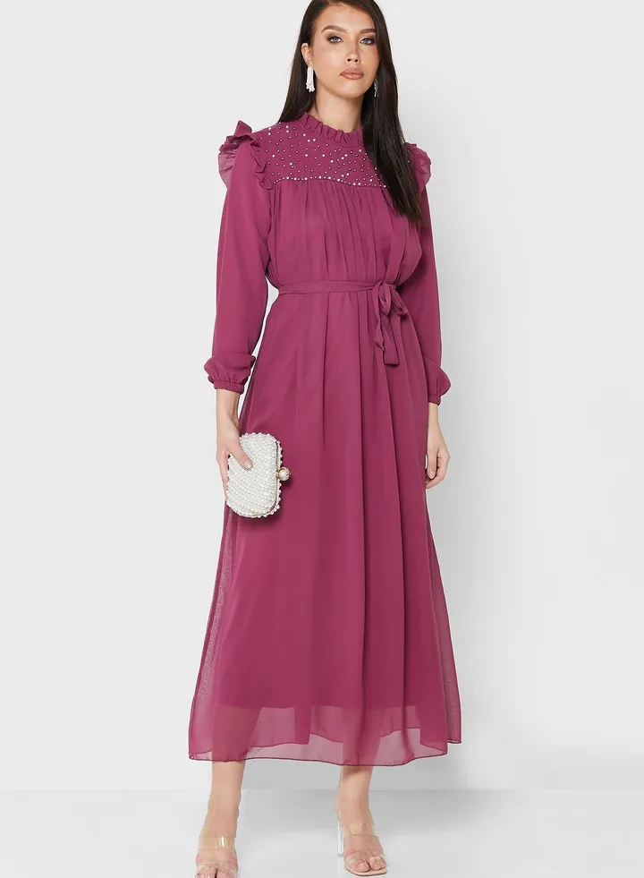 Embellished Yoke Dress