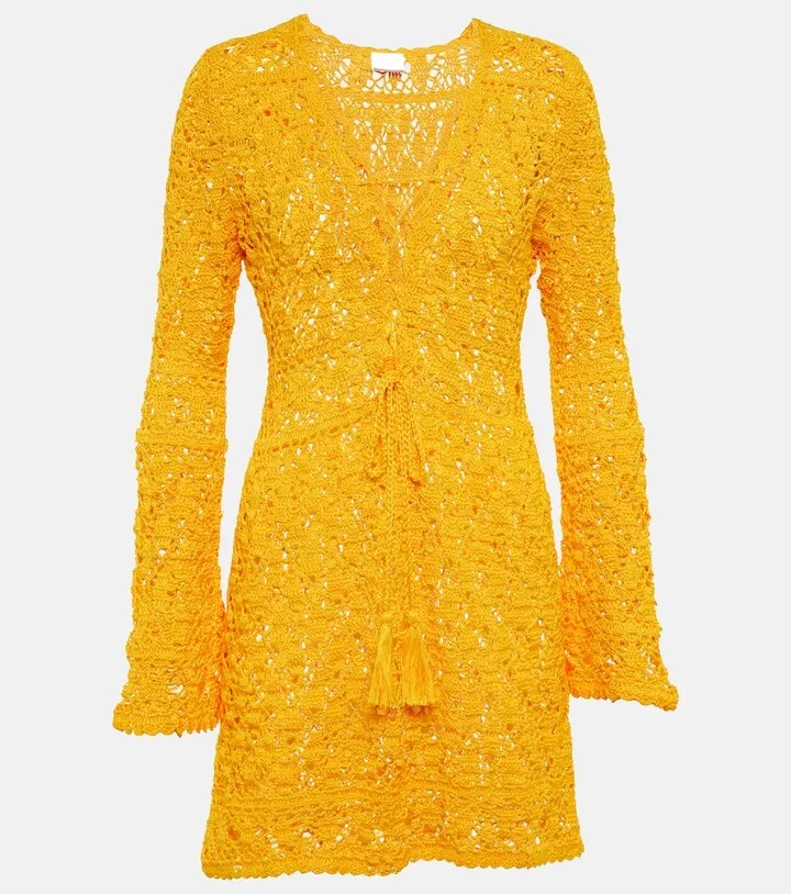 Bianca crochet cotton minidress