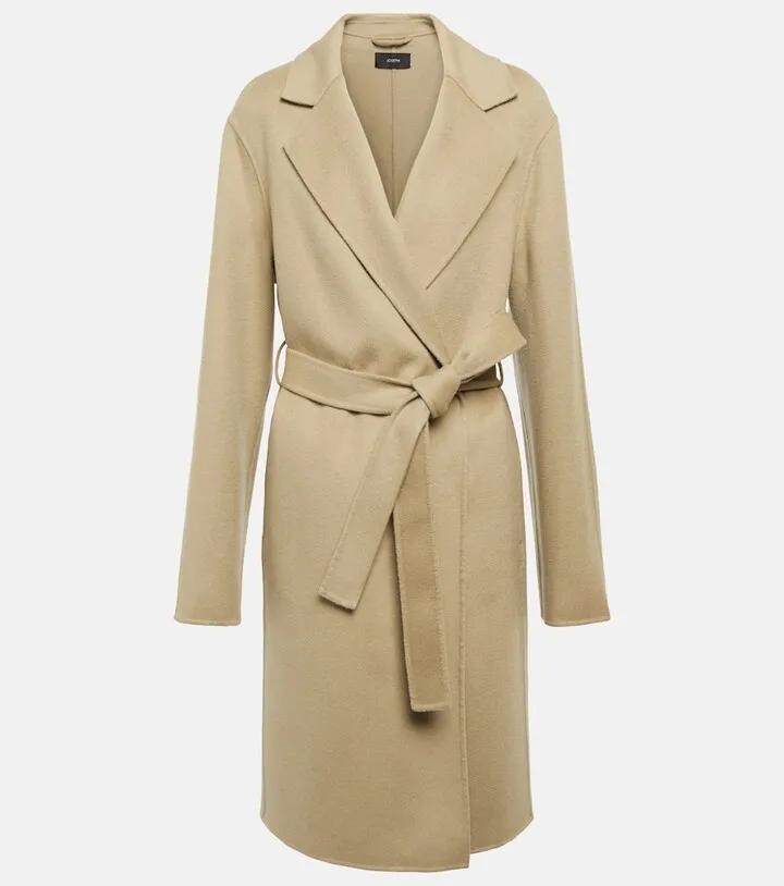 Cenda wool and cashmere wrap coat