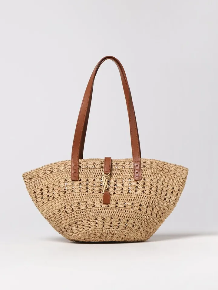Saint Laurent Panier crochet and leather bag