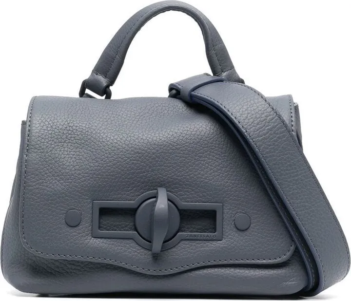 Leather Embossed-Logo Crossbody Bag