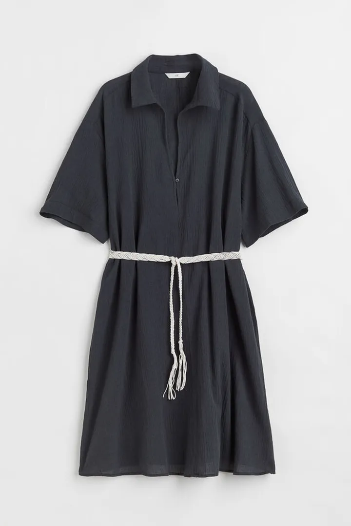 Tie-belt Shirt Dress