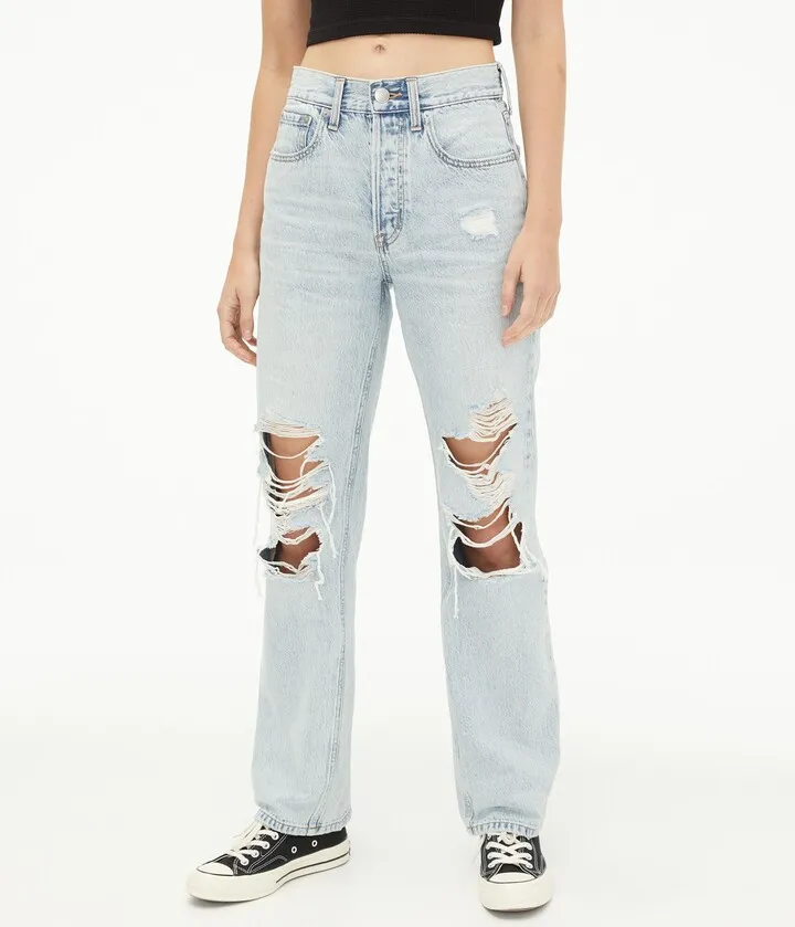 Aeropostale Women's '90S Super High-Rise Baggy Jean