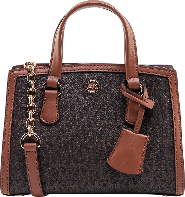 Coated canvas handbag with all-over monogram