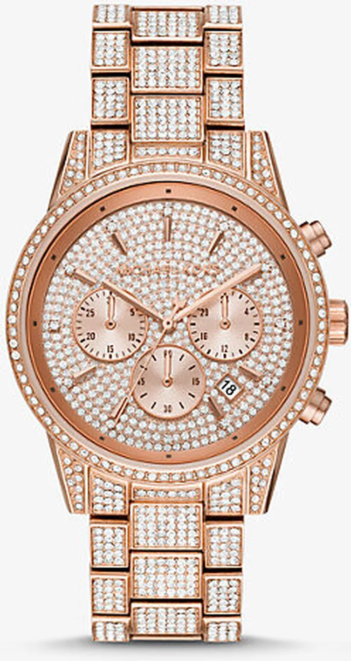 Ritz Pavé Rose Gold-Tone Watch