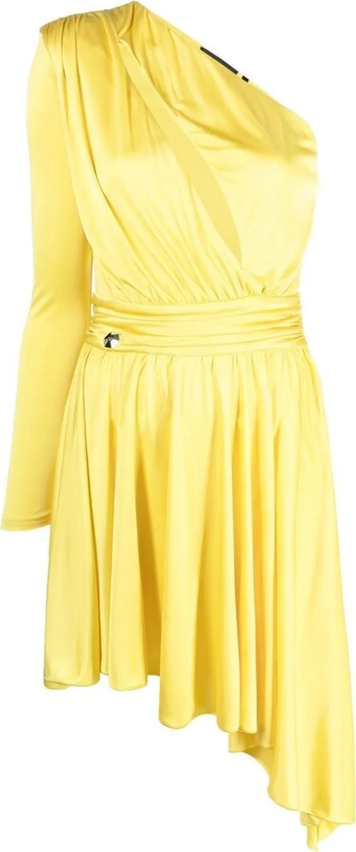 Pleated One-Shoulder Dress