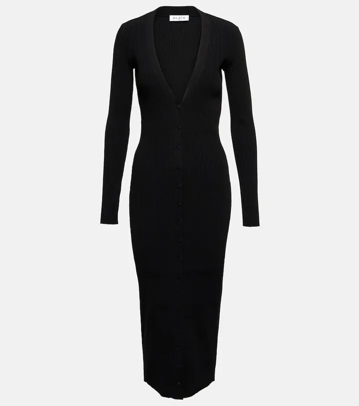 Long-sleeved midi dress