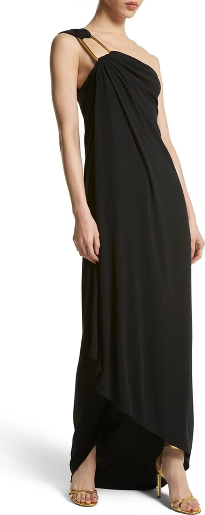 One Shoulder Matte Jersey Toga Gown