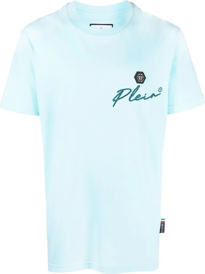 pastel blue round neckT-shirt