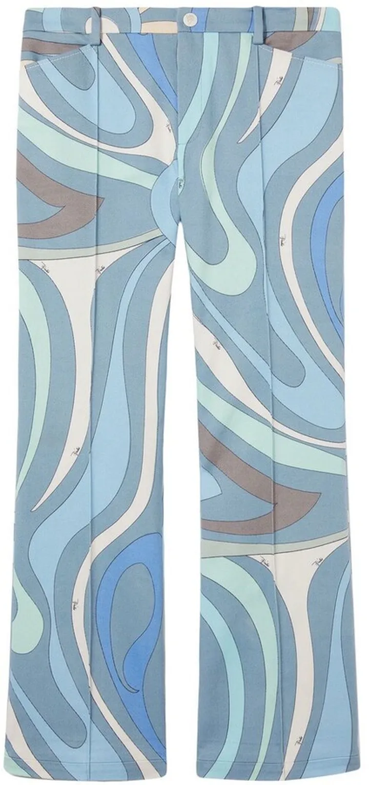 Graphic-Print Cropped Trousers