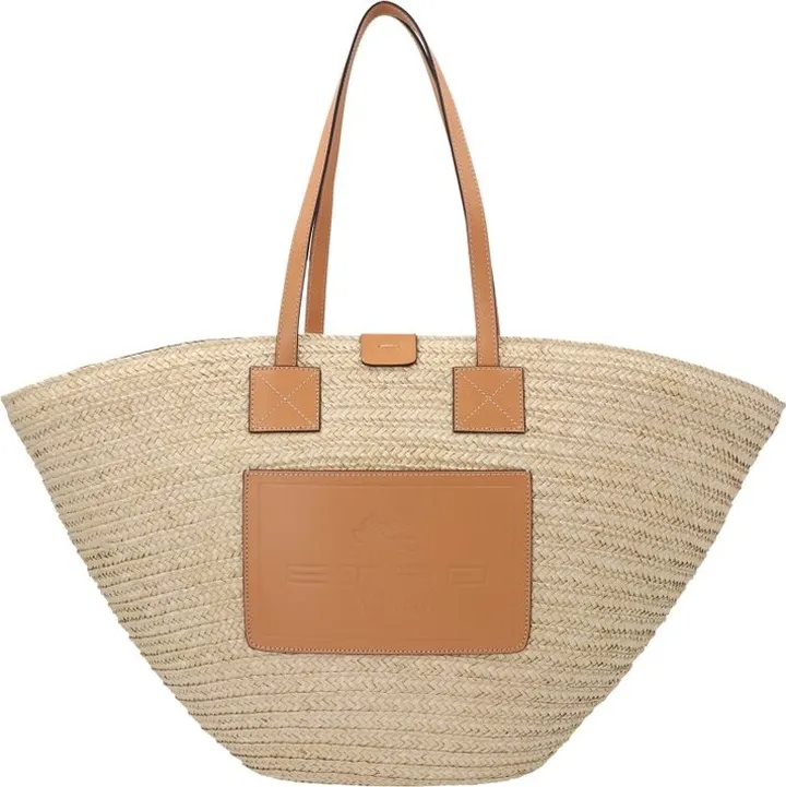 Etro Logo Patch Woven Tote Bag