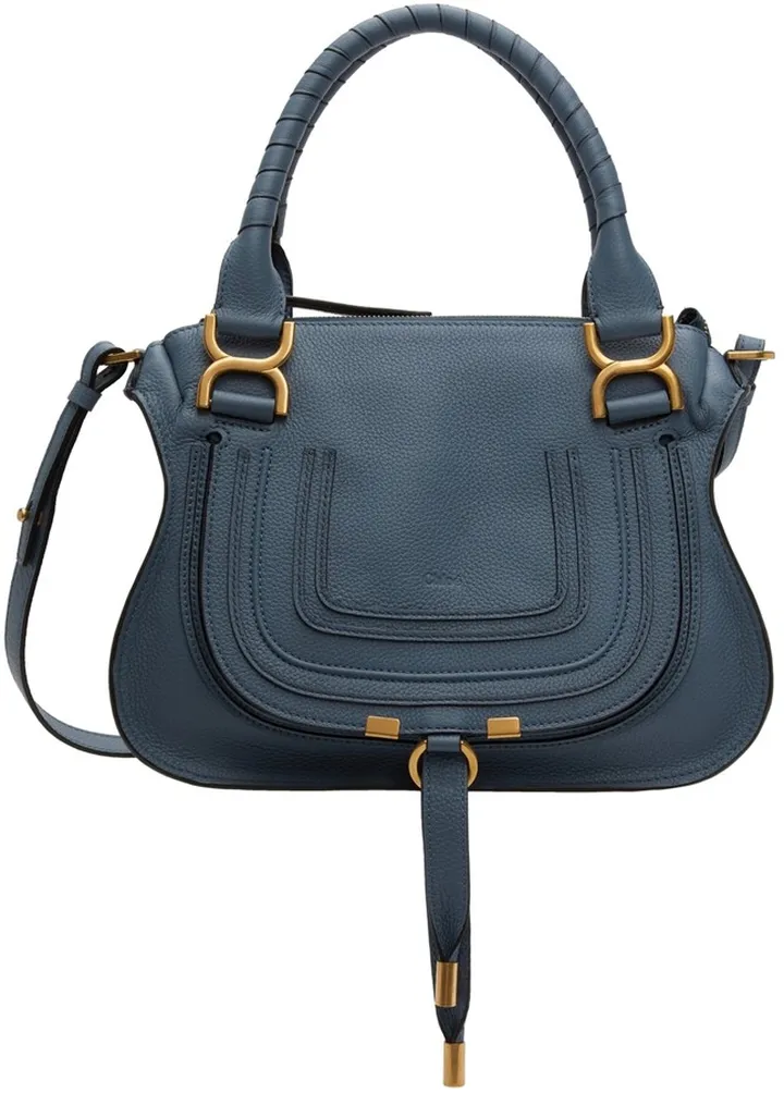 Chloé Navy Small Marcie Shoulder Bag