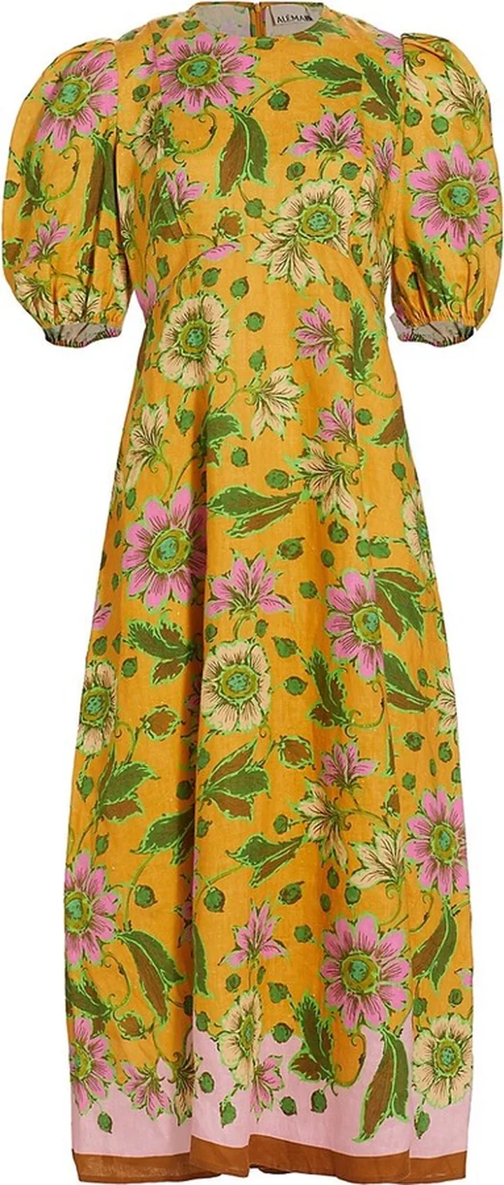Winnie Floral Linen Midi Dress