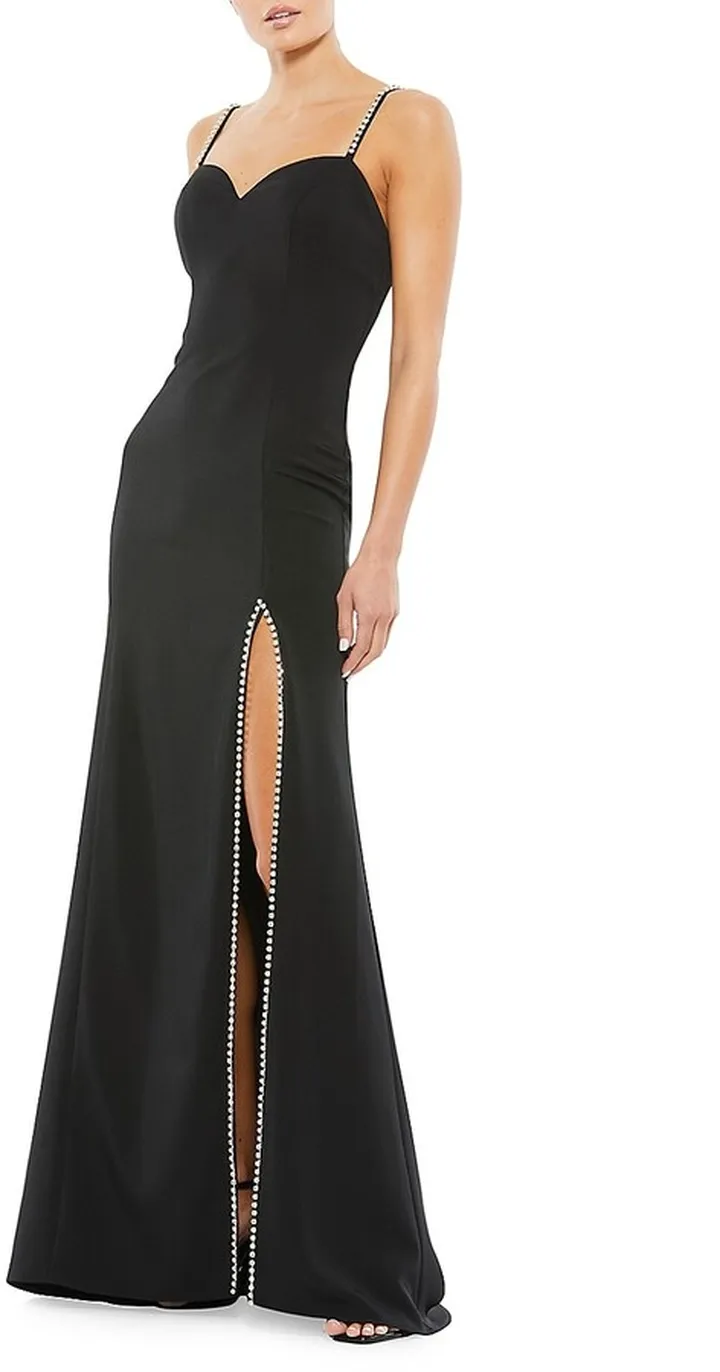 Ieena Crystal-Embellished A-Line Gown