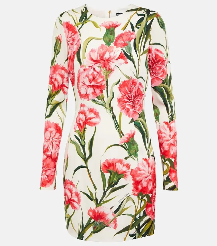 Floral charmeuse minidress