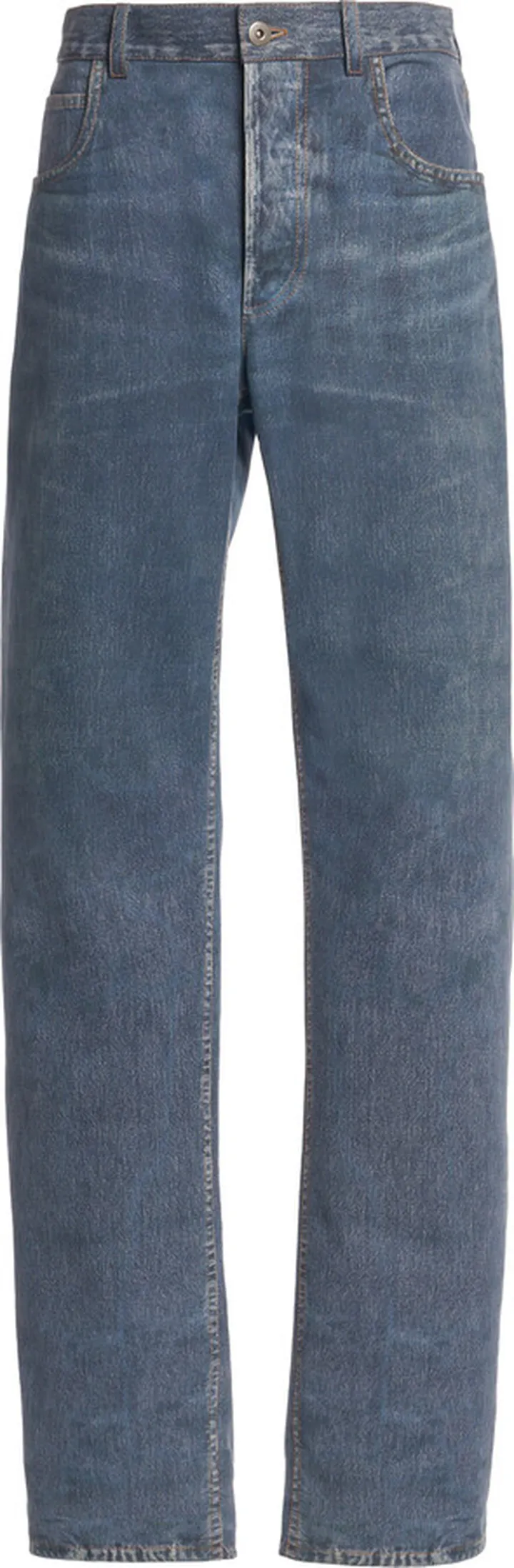 Women's Denim-Printed Leather Trousers