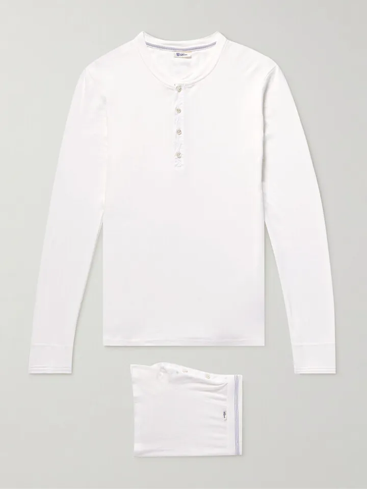 Karl Heinz Organic Cotton-Jersey Henley T-Shirt and Boxer Briefs Set
