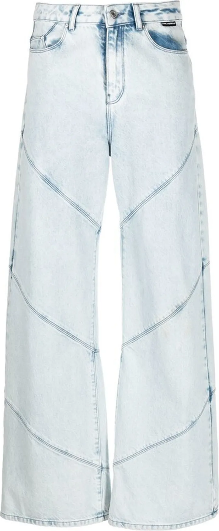 Seam-Detail Wide-Leg Jeans