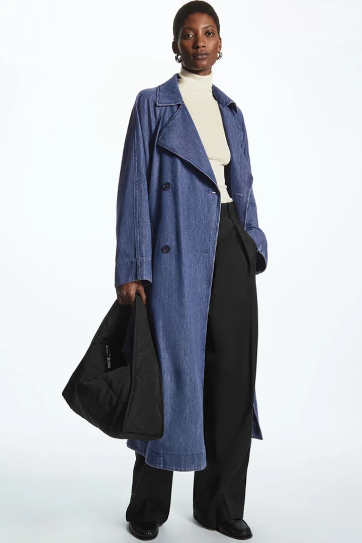 Belted Denim Trench Coat