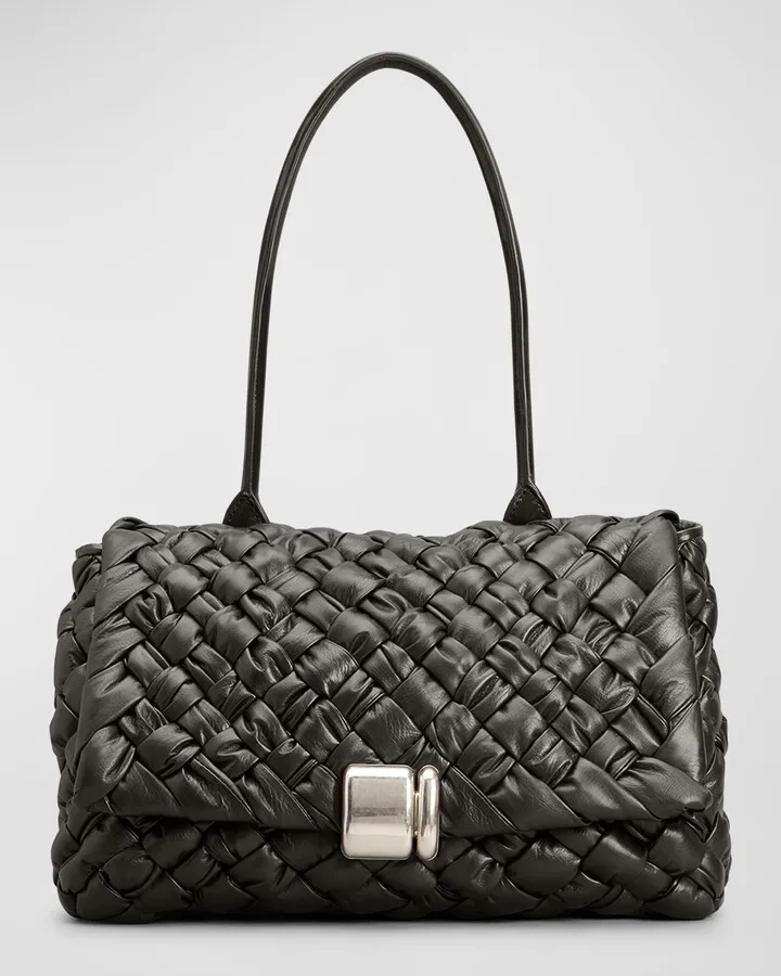 Small Intrecciato Padded Leather Shoulder Bag