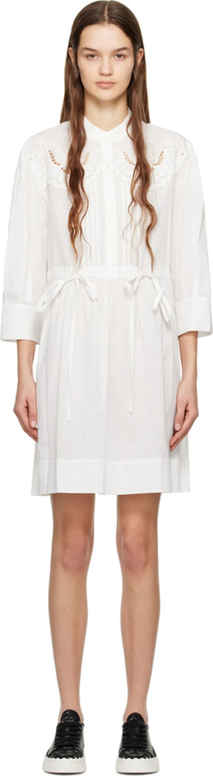 See by Chloé White Embroidered Minidress