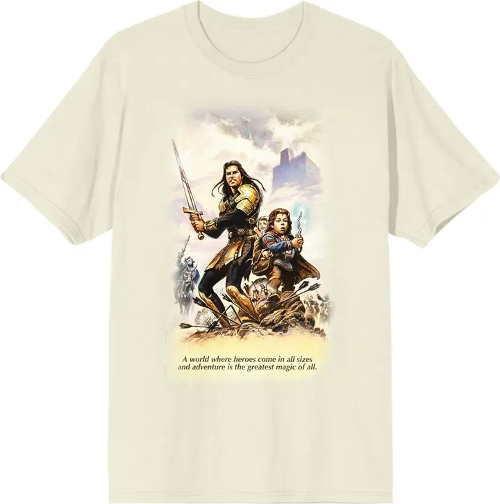 Willow Character Illustration Crew Neck Short Sleeve Antique White Men’s T-shirt -XL