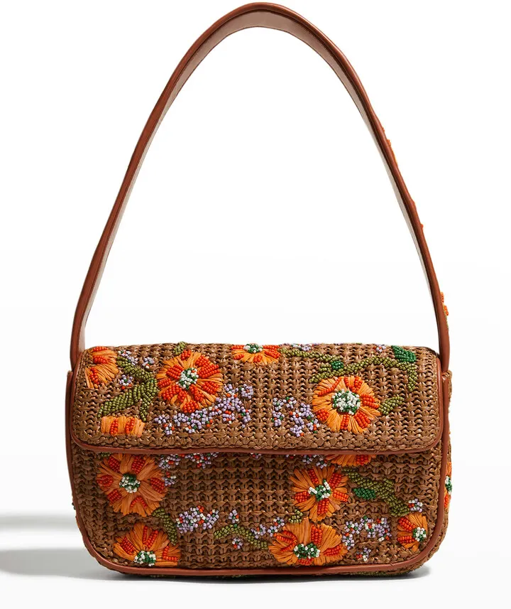 Tommy Flower Beaded Shoulder Bag