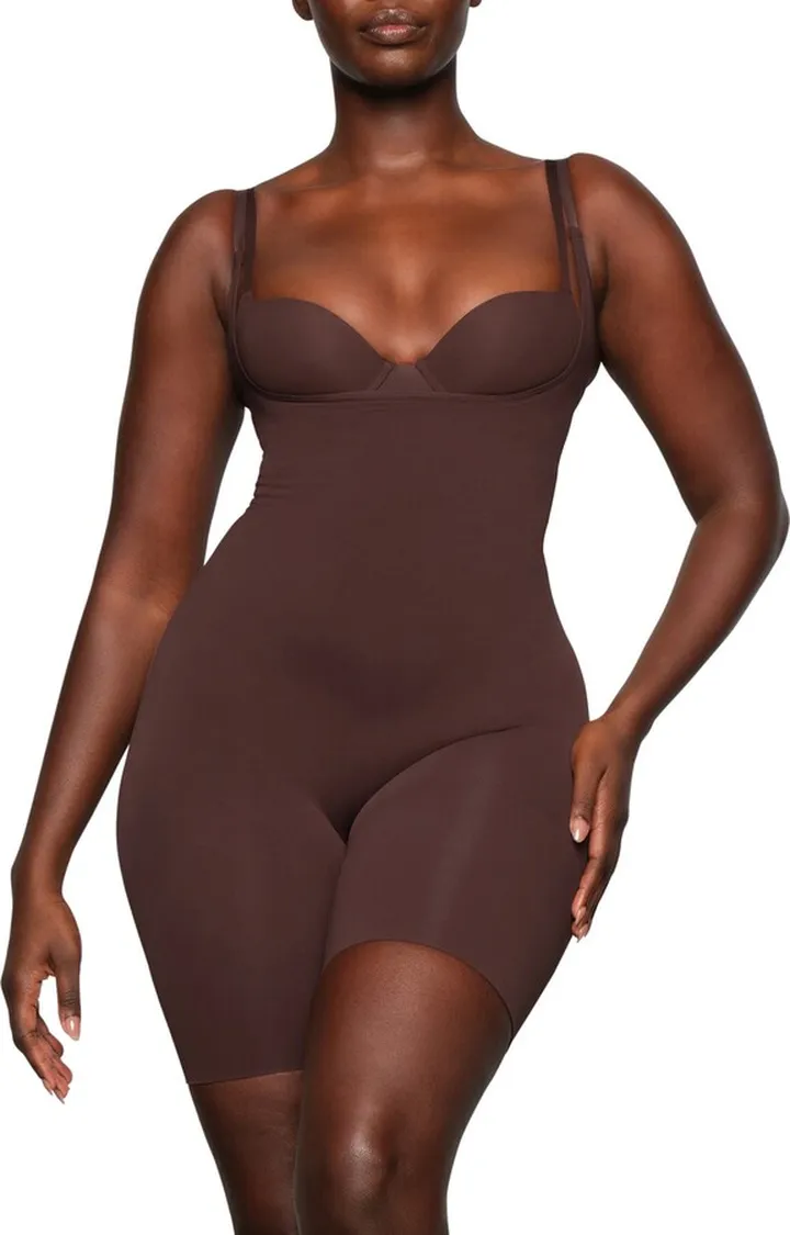 Open Bust Mid Thigh Bodysuit